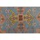 1970s Vintage Turkish Oushak Handmade Wool Cotton Blue Area Rug 220x310