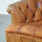 Sheepskin Chesterfield armchair with elegant design and lots of character