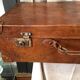Vintage suitcase in indoor leather light khaki fabric