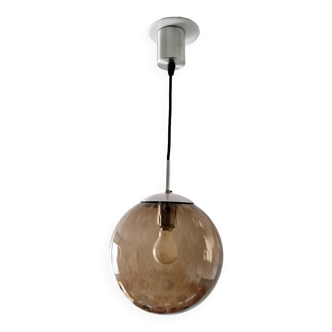 Smoked glass ball pendant light by Raak 1970