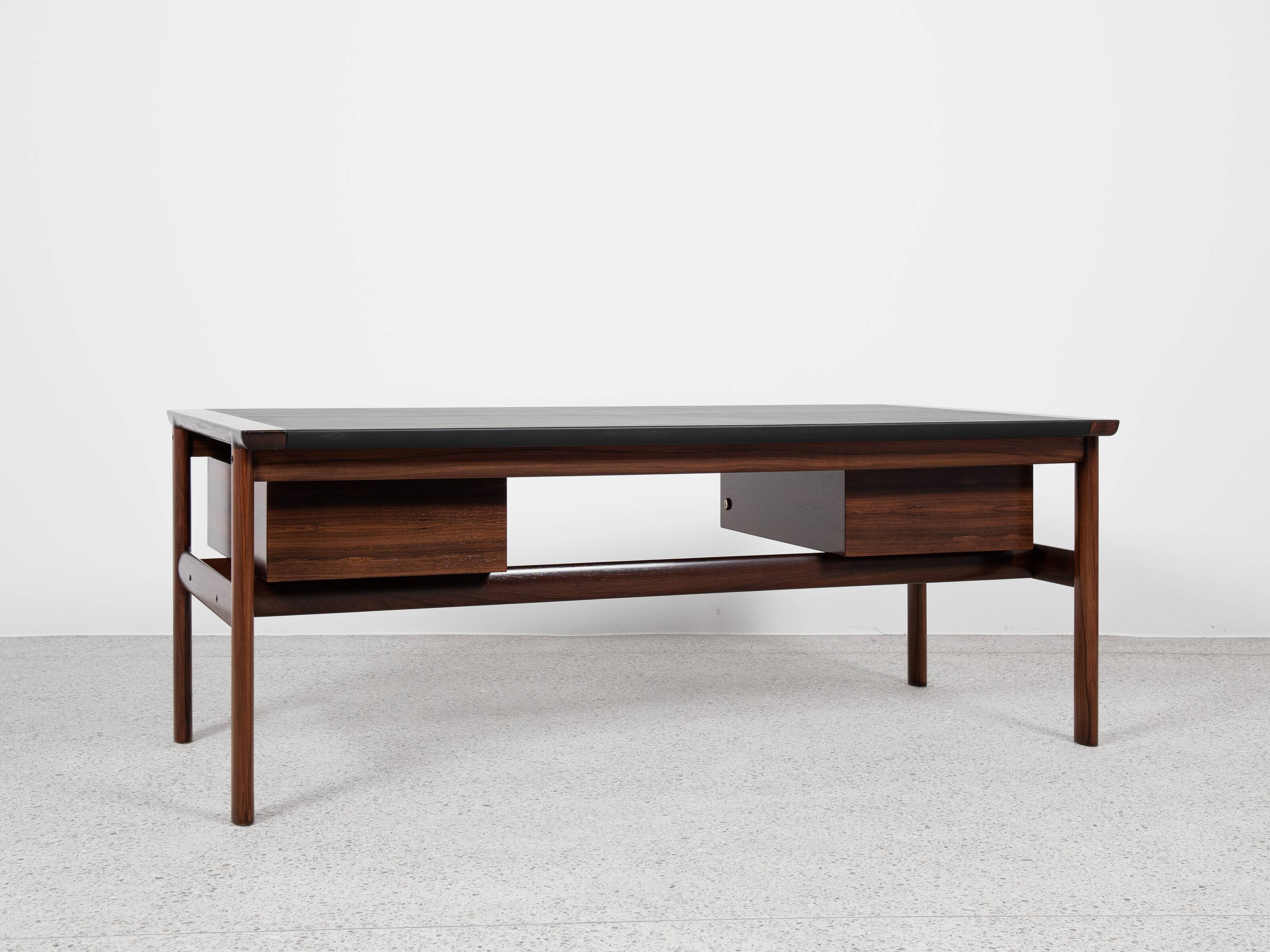 Midcentury Danish XL desk in rosewood and leather by Arne Vodder for Sibast