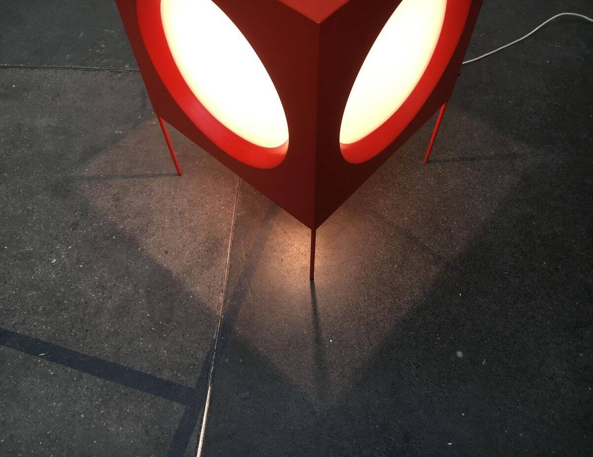 Cube Floor Lamp T-267 Swiss Space Age by Carl Moor for BAG Turgi, 1960s