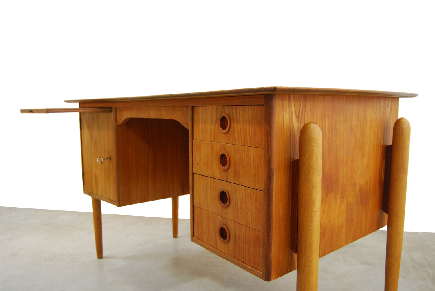 Vintage Pine Veneer Desk, 1960s
