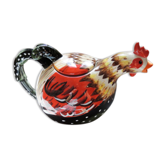 Ntique french ceramic rooster teapot
