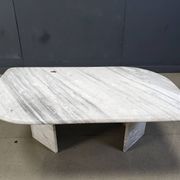 Table basse vintage en marbre blanc, années 1970