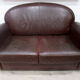Small leather sofa, 2 seats, vintage.