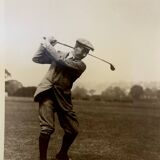 Ensemble de six photos authentique de golfeurs des années 1890 en noir et blanc