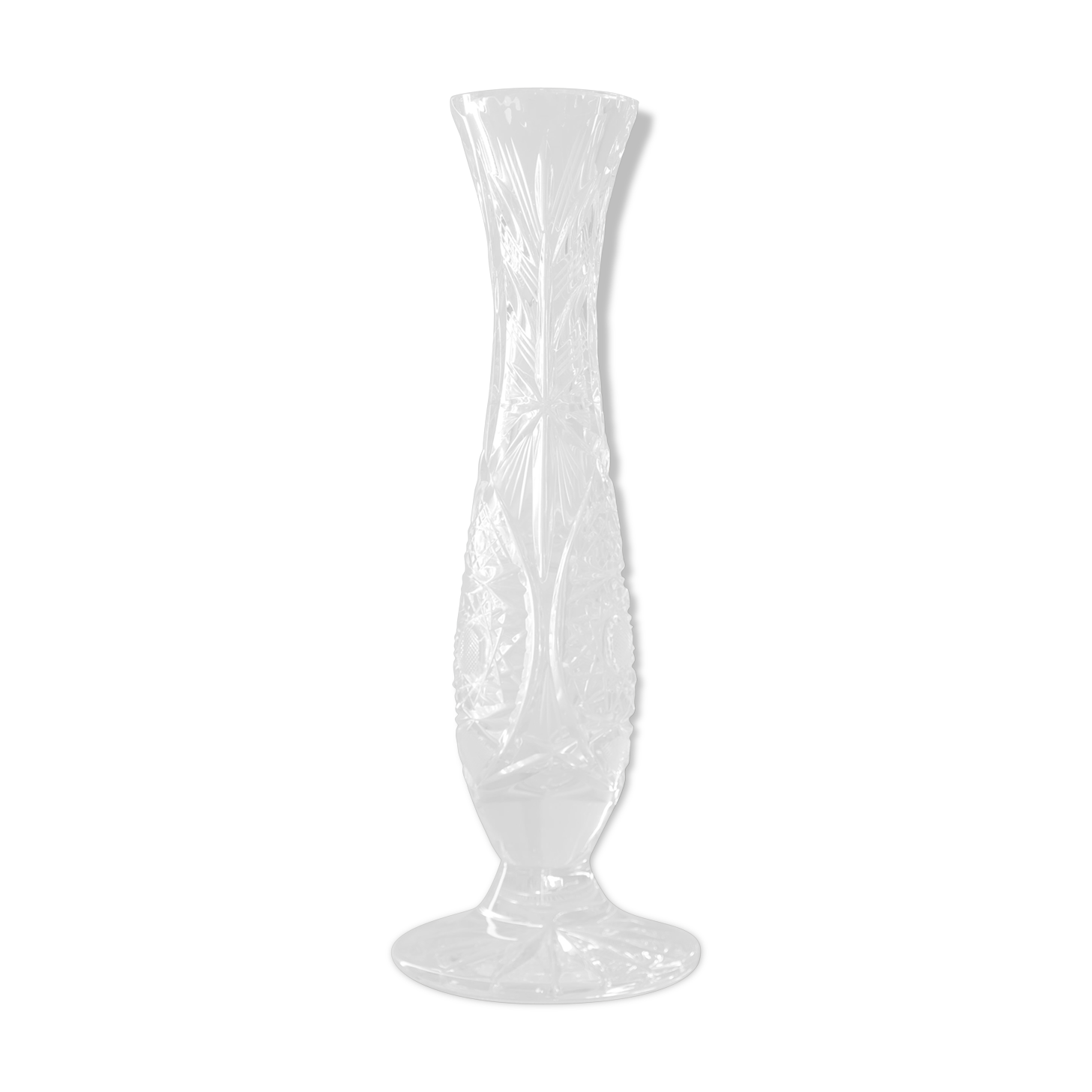 Cut crystal soliflore vase