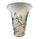 Vase Daum Nancy France - Oiseau Branché Réserve with acid enhanced with black enamel