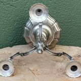 3-light silver-plated metal candlestick