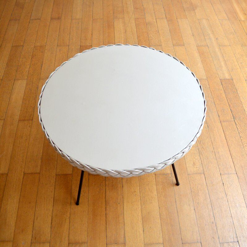 Rattan coffee table and vintage wicker