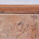 Art Nouveau wood stand planter with stone plaque