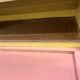 Armoire à chaussures, meuble à abattants vintage en bois de couleur