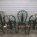Rattan dining table and 4 chairs