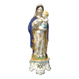 Virgin and child in earthenware of quimper early twentieth century