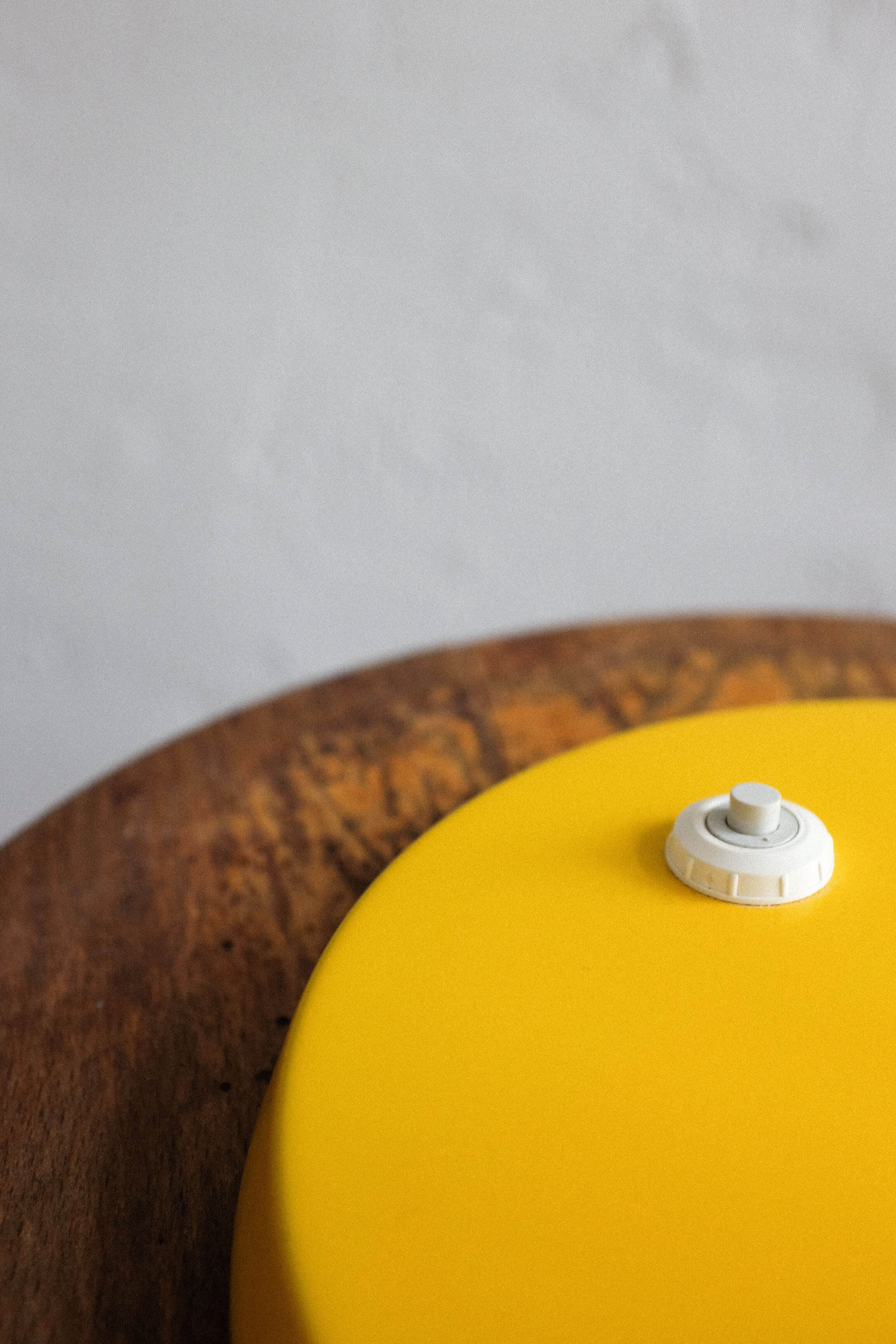 East germany vintage yellow table lamp by veb narva leuchtenbau, 1960s