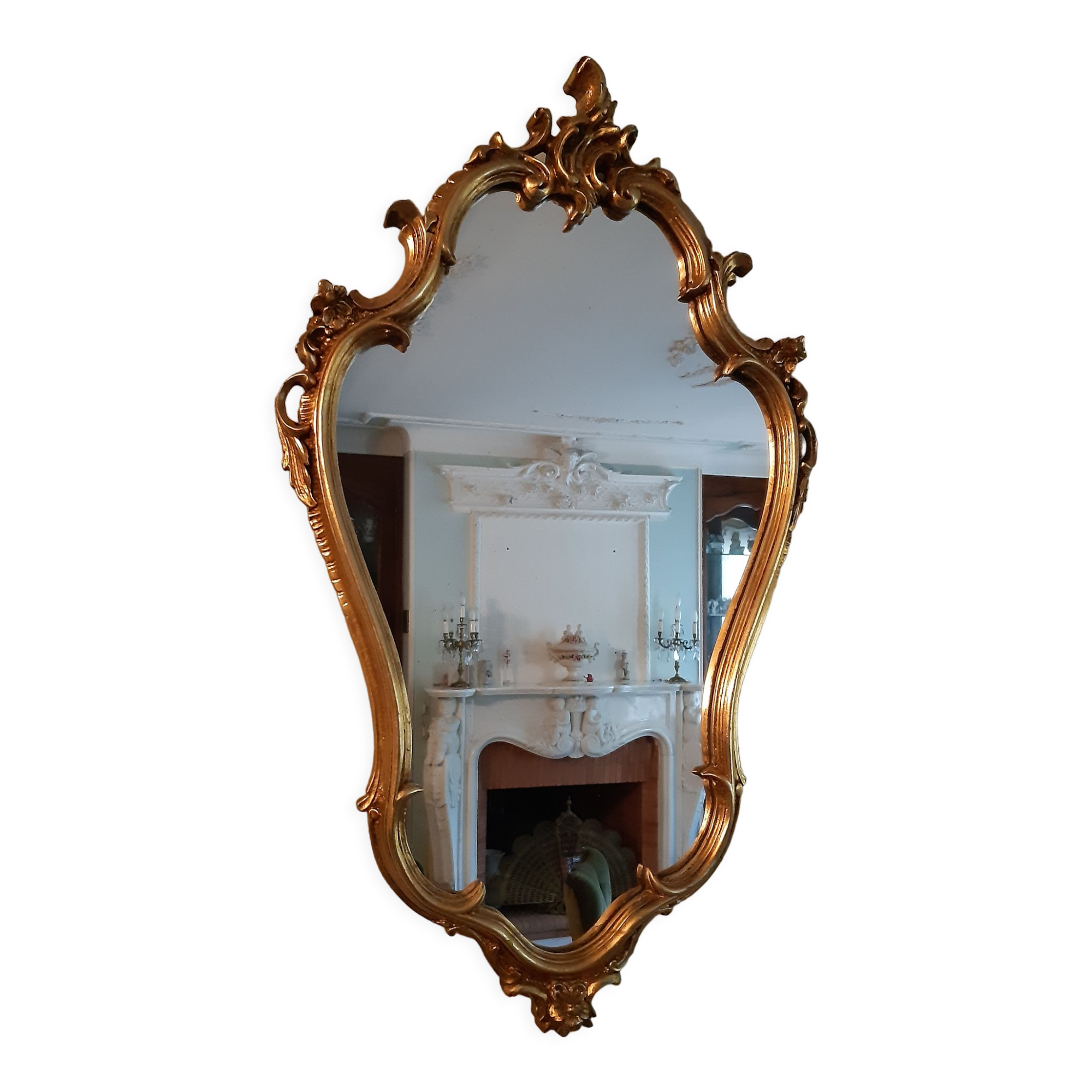 Miroir en bois doré 82x50cm