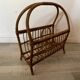 60s rattan magazine rack