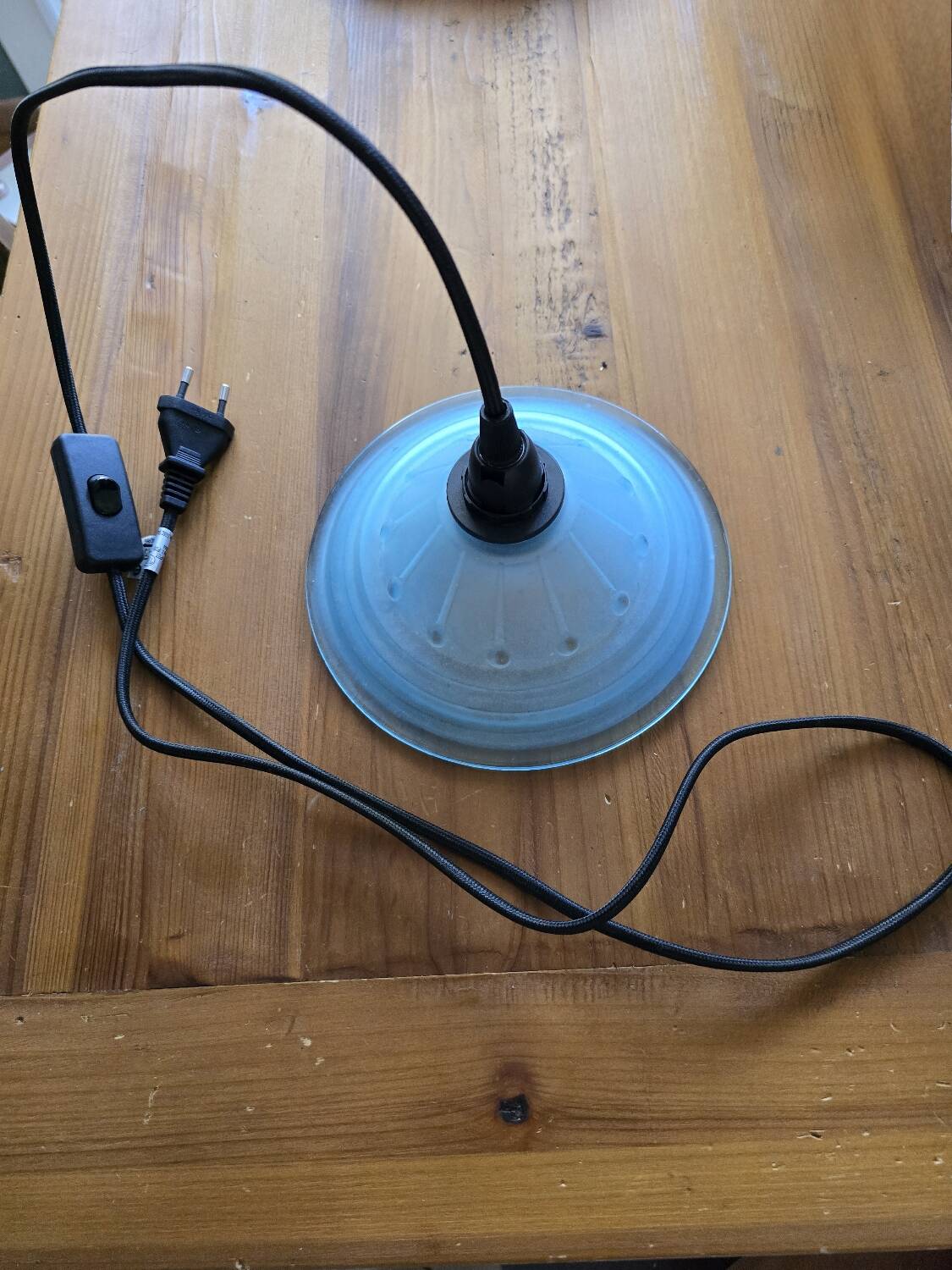 Art Deco blue globe lamp