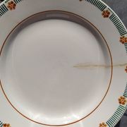 Series of 6 flat plates and 3 vintage dessert plates from St Amand