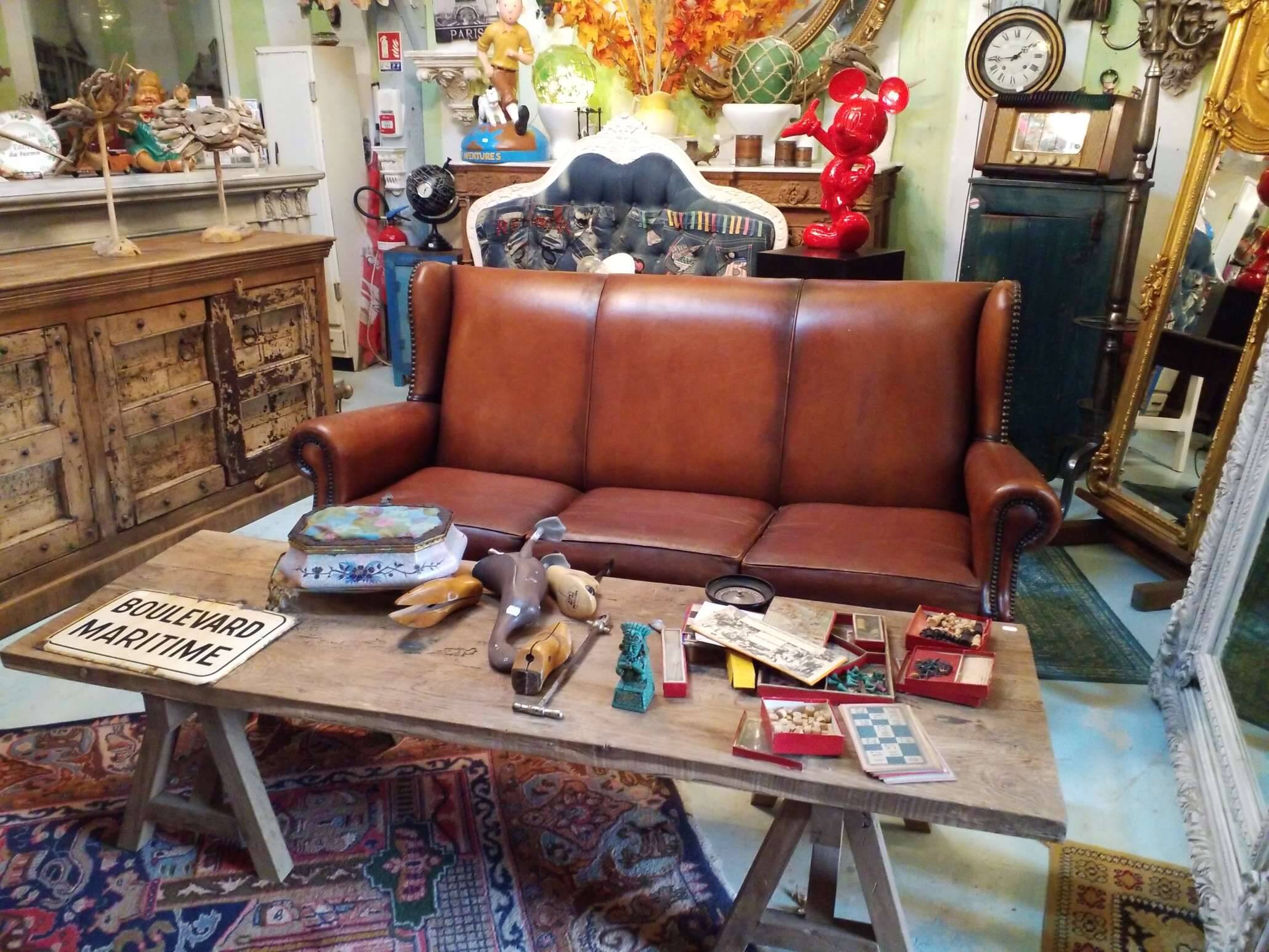 Leather club sofa