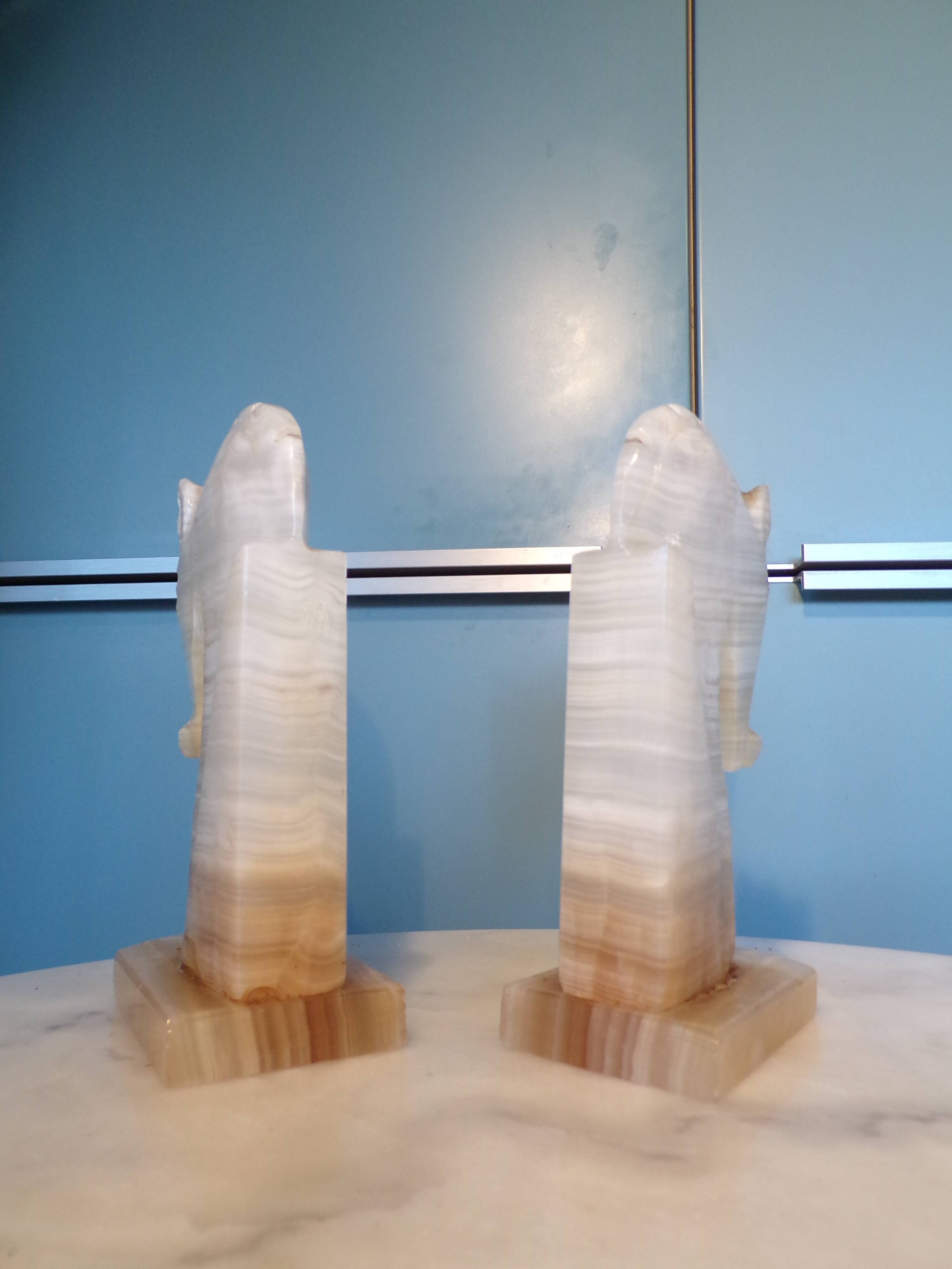 Pair of onyx horse bookends