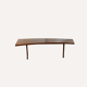 Table basse incurvée en forme de rein plaqué teck