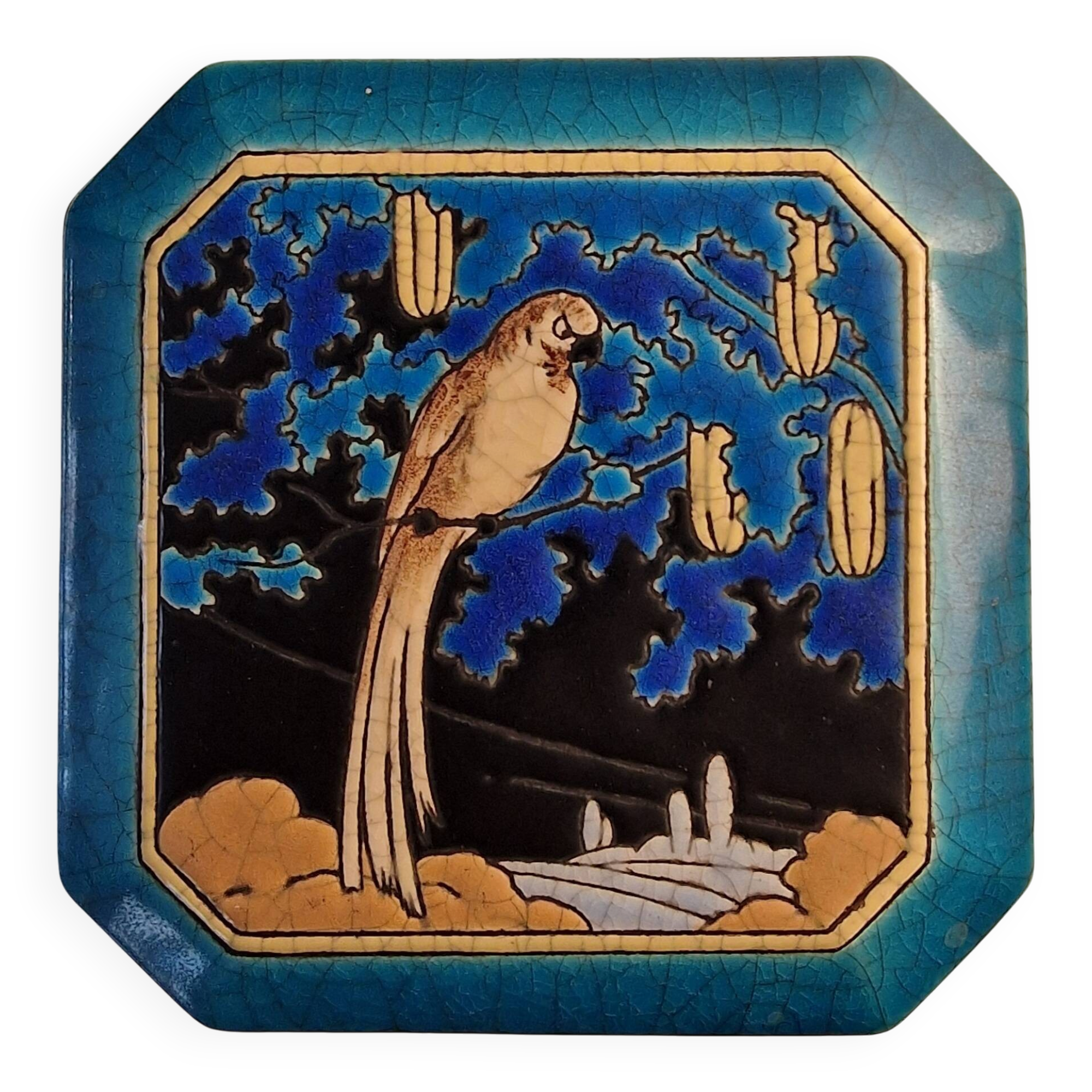Large Longwy Art Deco bonbonnière 1925 – Cloisonné enamels – Decor per
