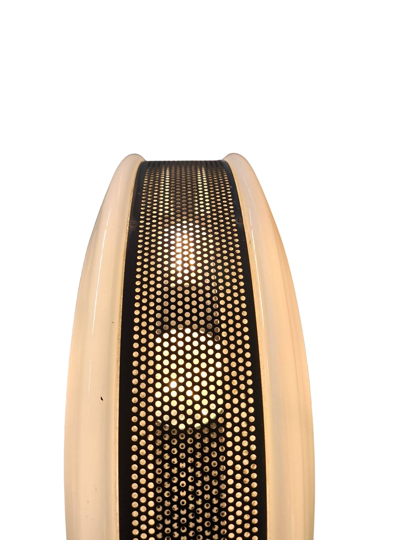 Lampada da terra Anni 70 in Ferro e Vetro di Murano Design Industriale