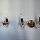 Pair of vintage glass/mirror two-arm wall lights