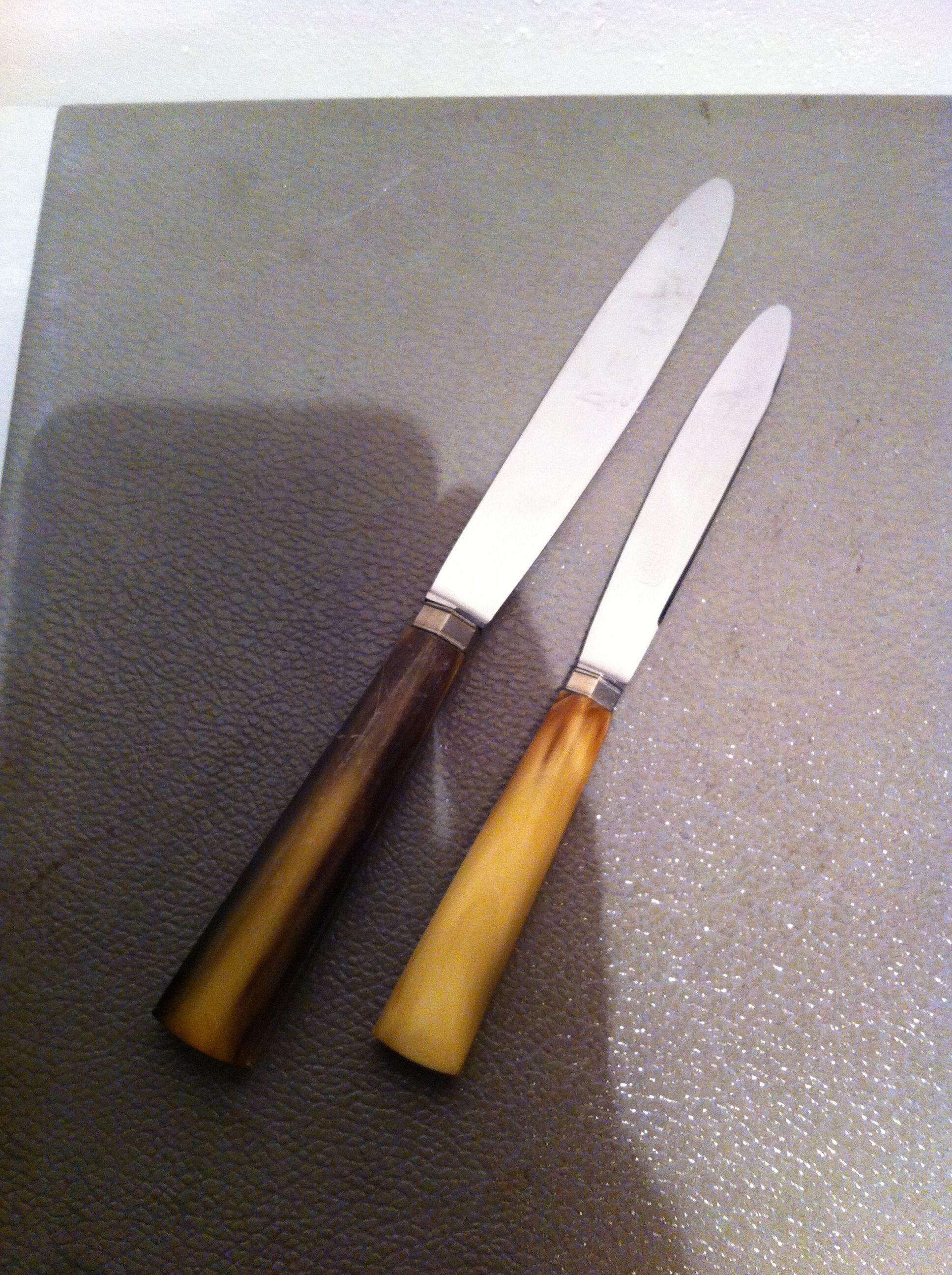 Ancient knives, sleeve horned inox blades