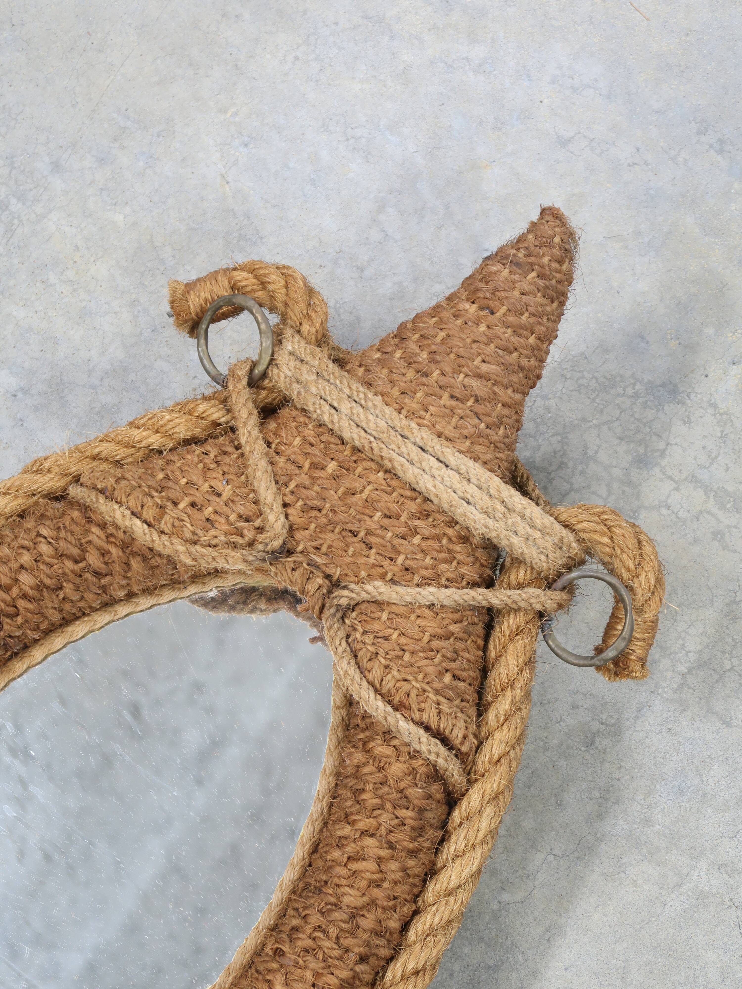 Vintage 1950s Audoux Minet rope mirror