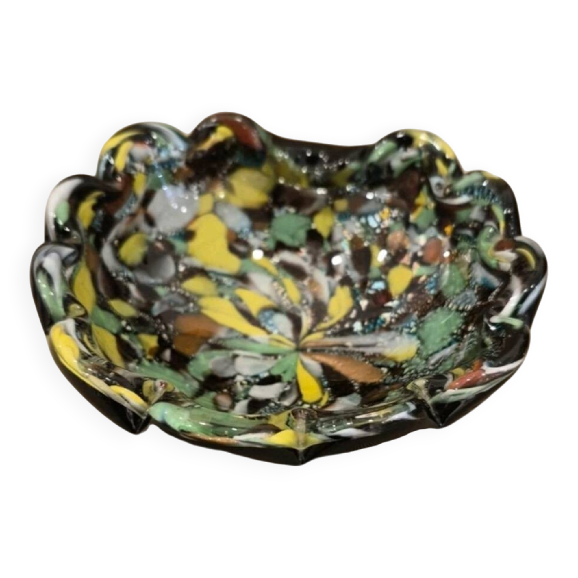 Vintage multicoloured Murano ashtray