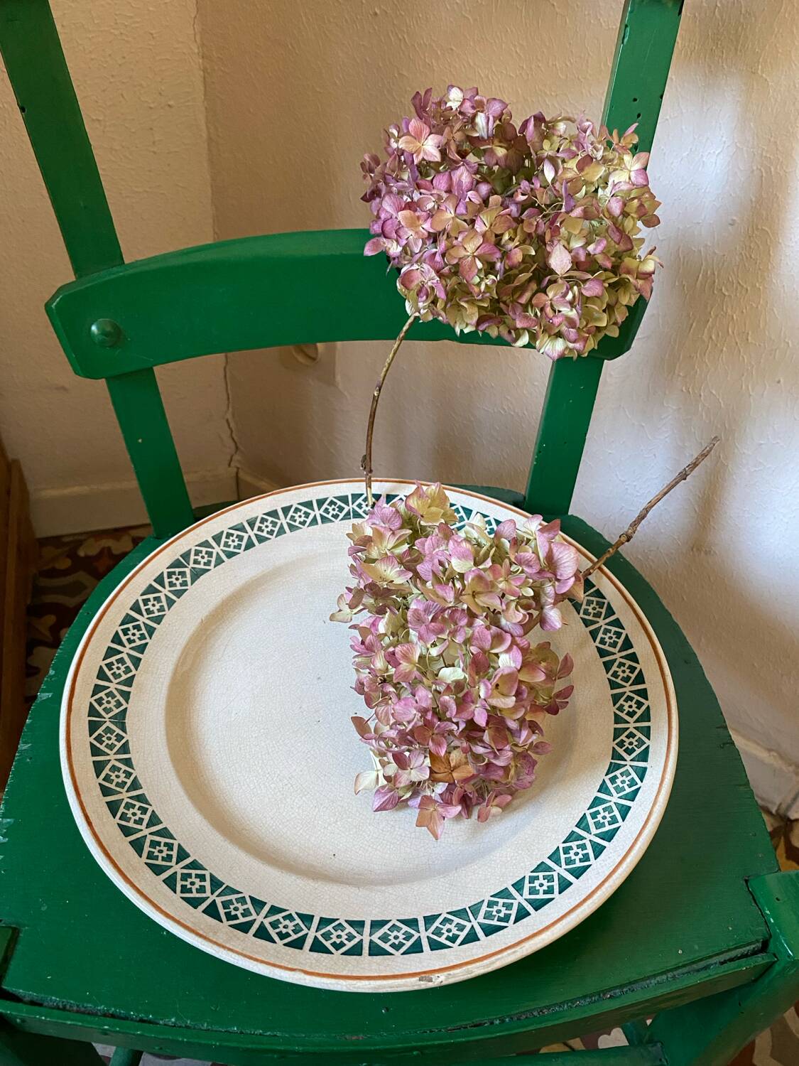 Large round Digoin dish.