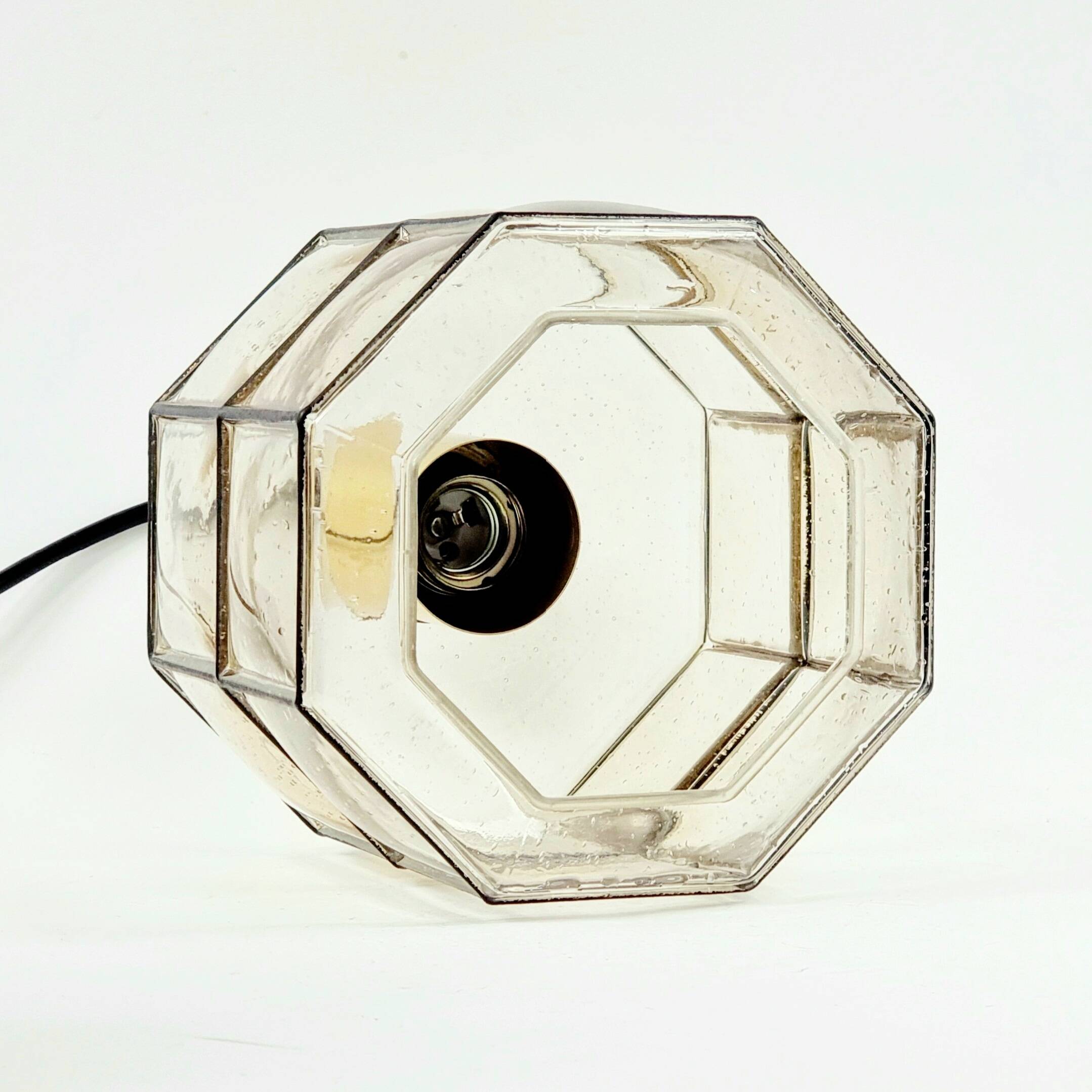 Mid-Century Glass & Brass Pendant/Ceiling Light from Limburg, 1960s