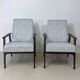 Pair of Henryk Lis 300-190 armchairs, 1970s, heathered grey-blue fabric. Ref: