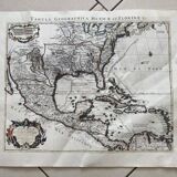Old map of Mexico and Florida signed Guillaume de l'Isle and dated 1722