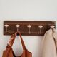 Wall coat rack 50 cm – 5 hooks in metal and cream ceramic