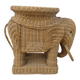 Side table or end table "elephant" in rattan, wicker, 1960s 70s
