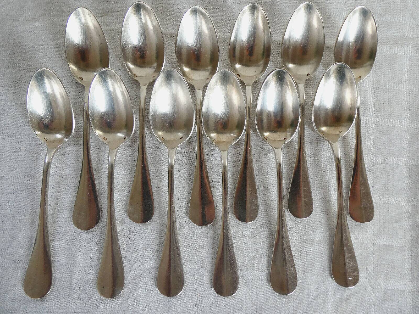 12 Silver-plated metal teaspoons 18 grs, Uniplat model