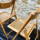 Set of 2 vintage folding chairs, rattan cane for Habitat, circa 70/80