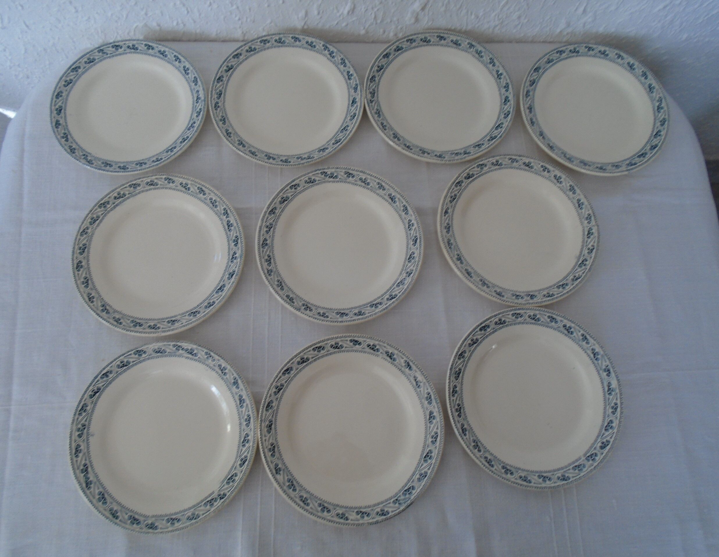 10 Choisy Plates the Roy Iron Land Model Champigny old earth blue décor