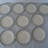 10 Choisy Plates the Roy Iron Land Model Champigny old earth blue décor