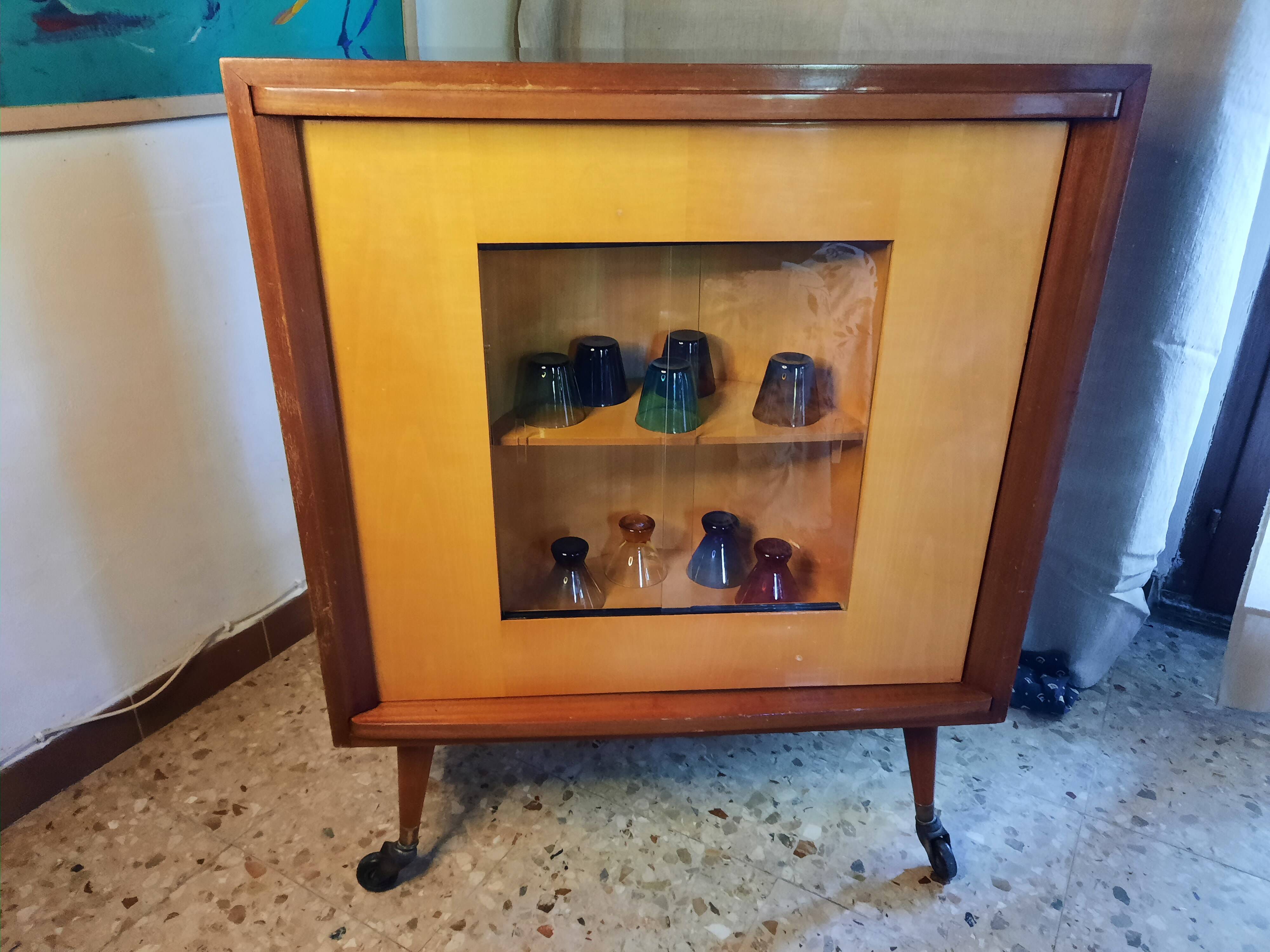 1950s rotating bar cabinet