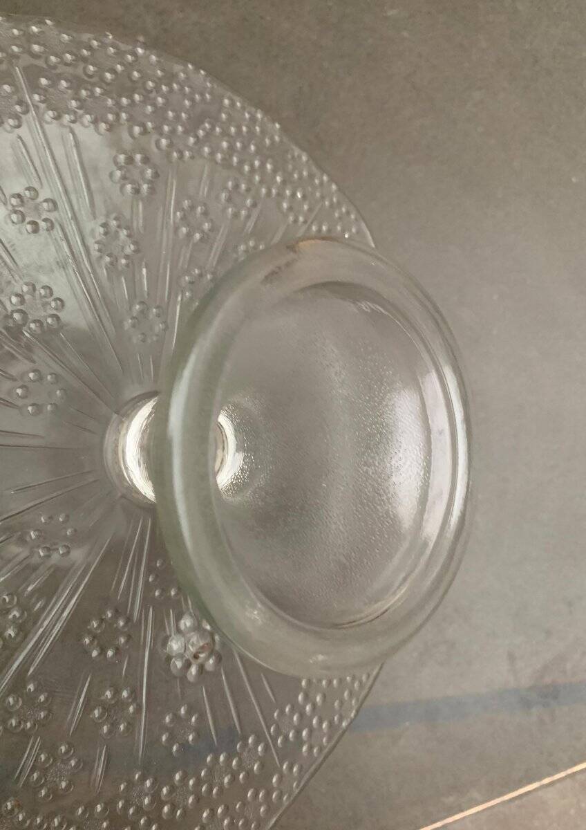 Vintage Scandinavian glass cake stand