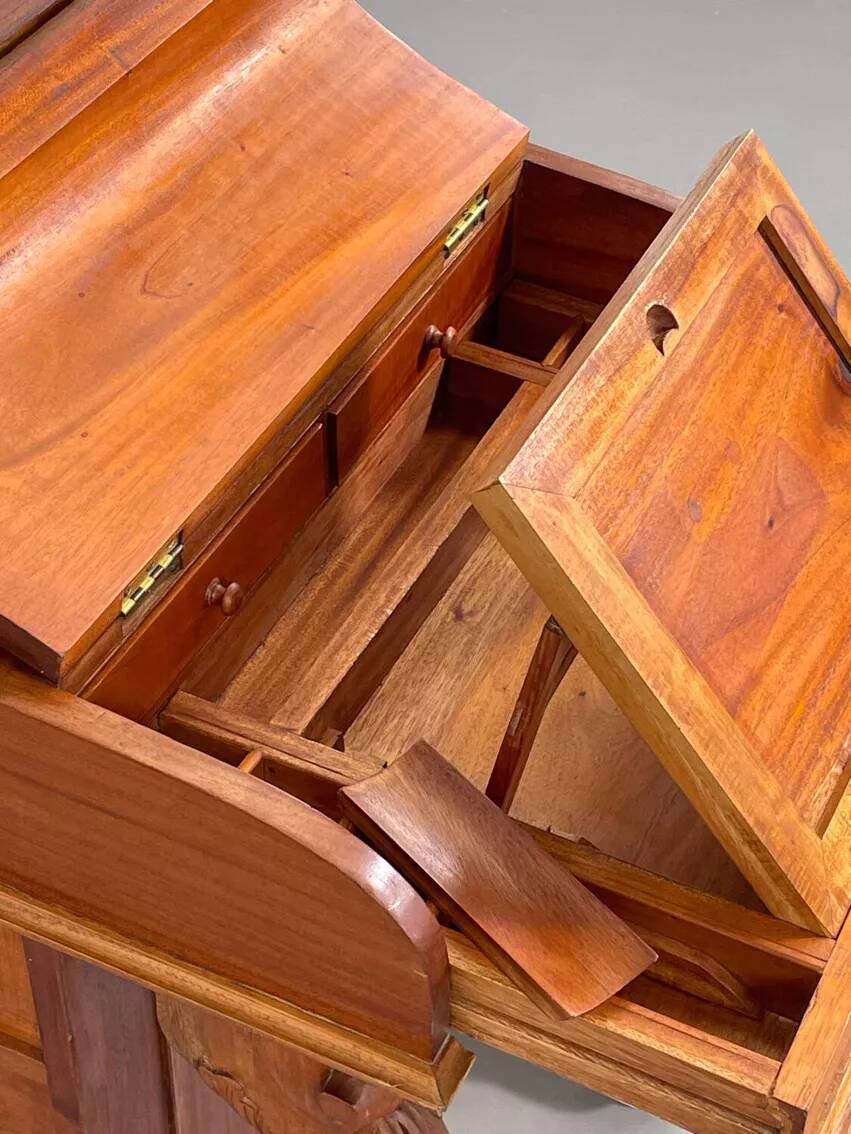 20th century Davenport desk with walnut piano top