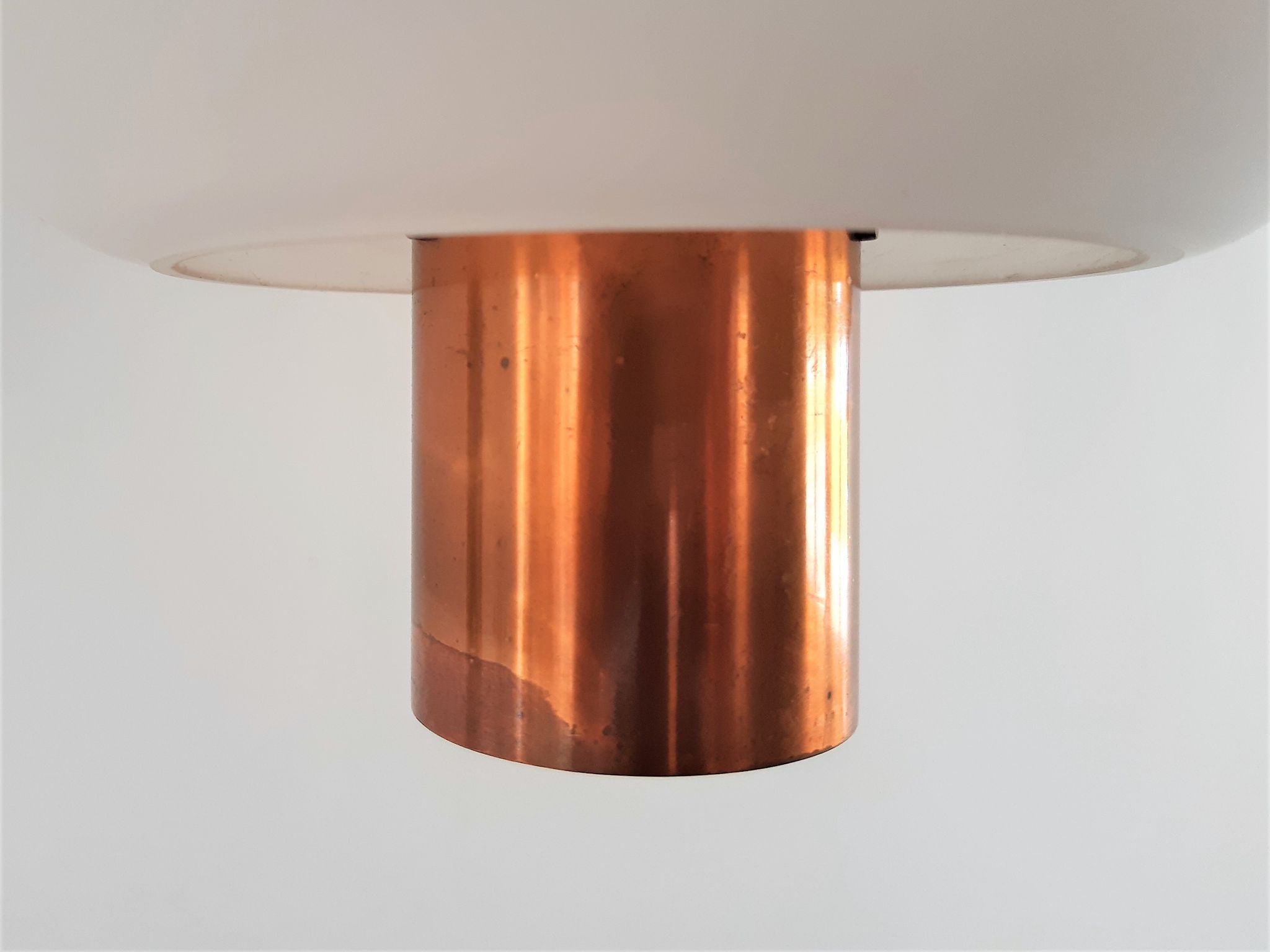 Copper and Glass Pendant Lamps from Hiemstra Evolux, 1960s, Set of 2