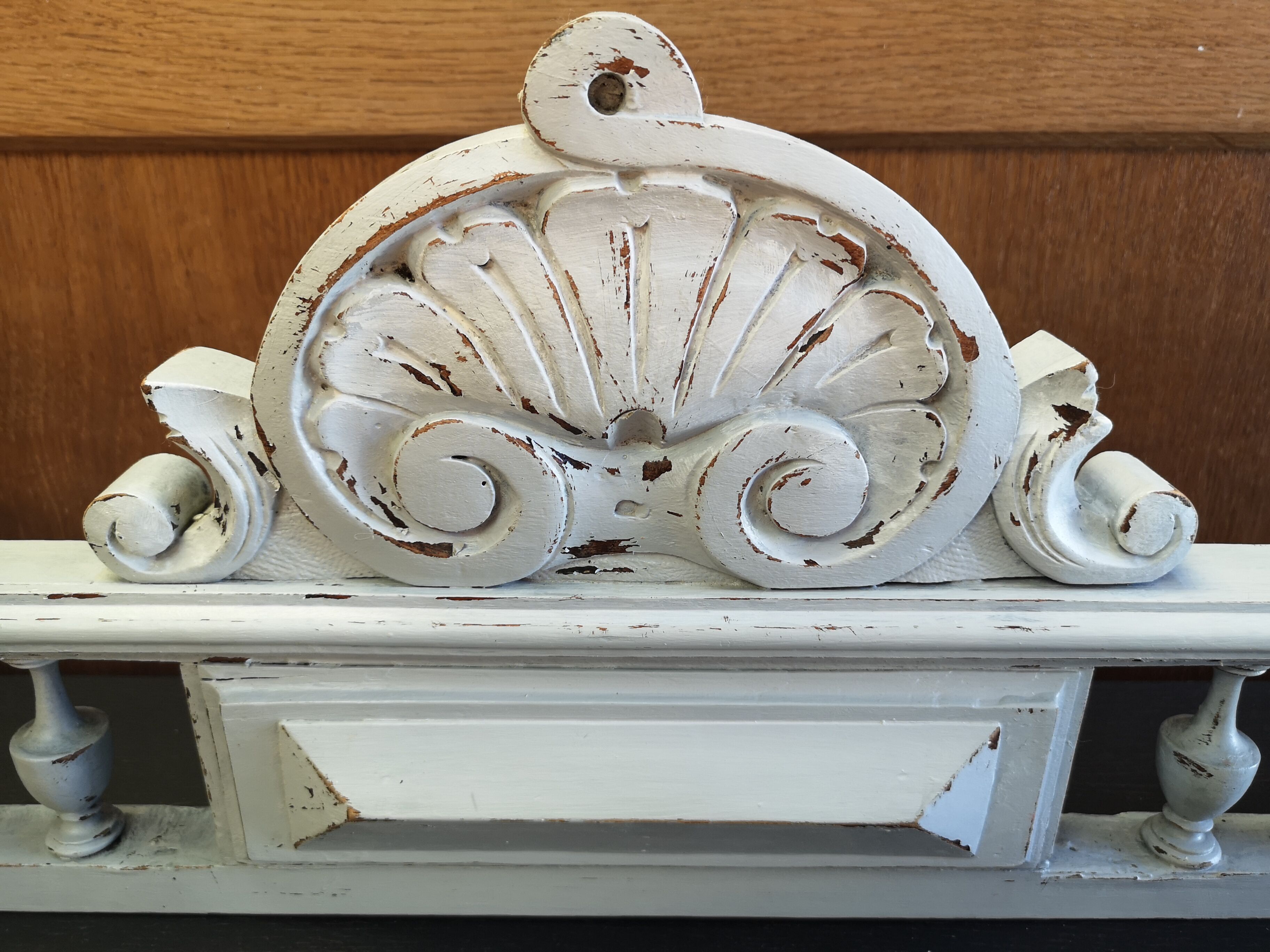 Fronton patina shabby chic gustavian ancient 73.5 cm