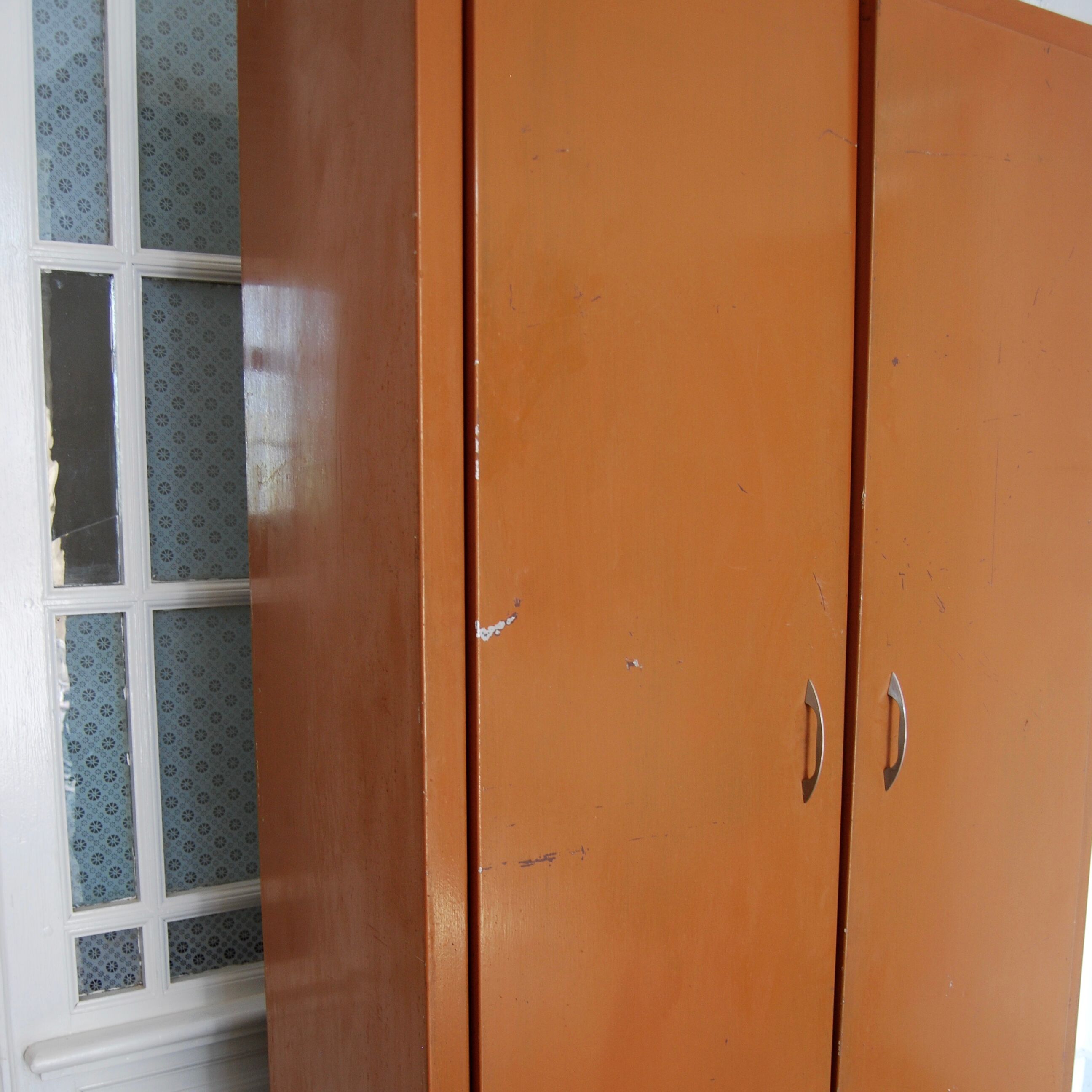 Old kitchen metal cabinet
