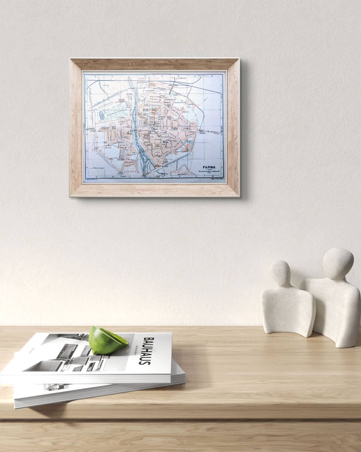 Printed in 1909, map of Parma, Italy